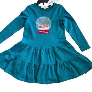 Truly Me by Sara Sara Girls Size 5, 6 Green "Let it Snow" Holiday Dress New